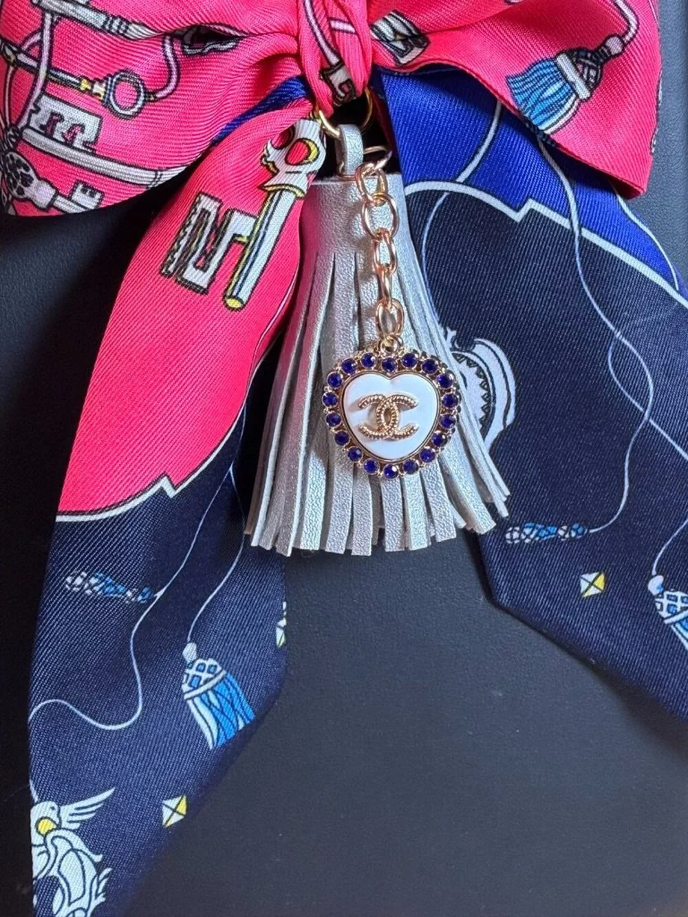 Red Navy Twilly Custom Statement Bag Charm
